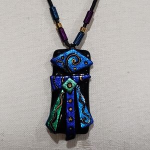Multicolored Dichroic Pendant Necklace